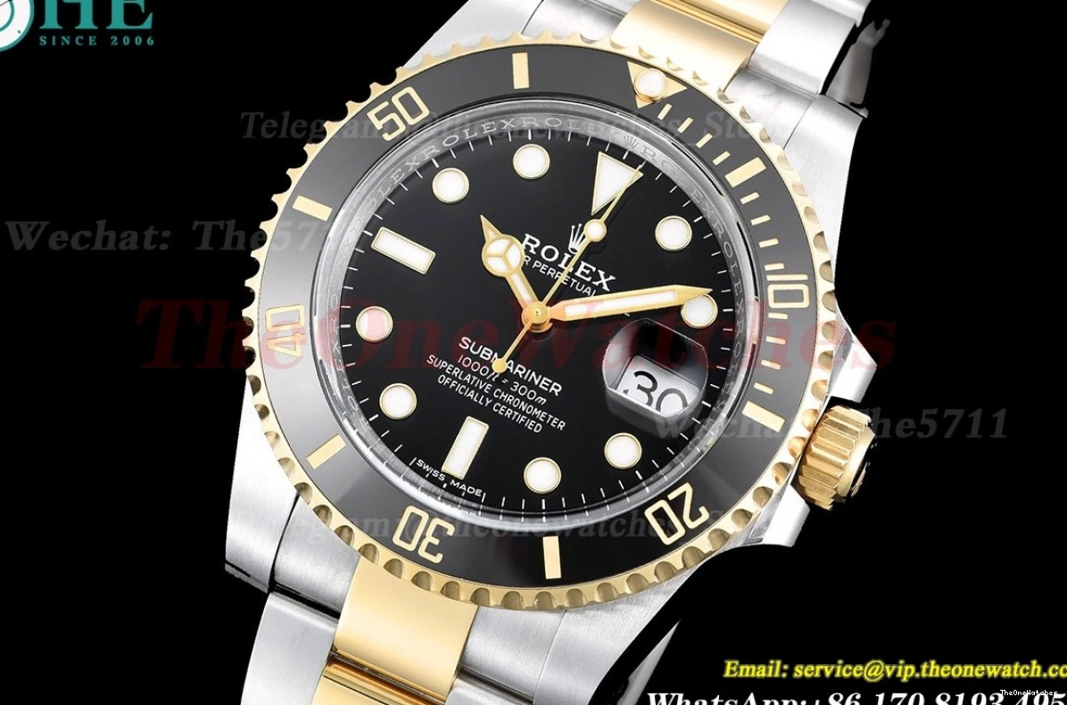 116613LN VS3135 Black Submariner 904L YG Dial SS CLEAN 0326